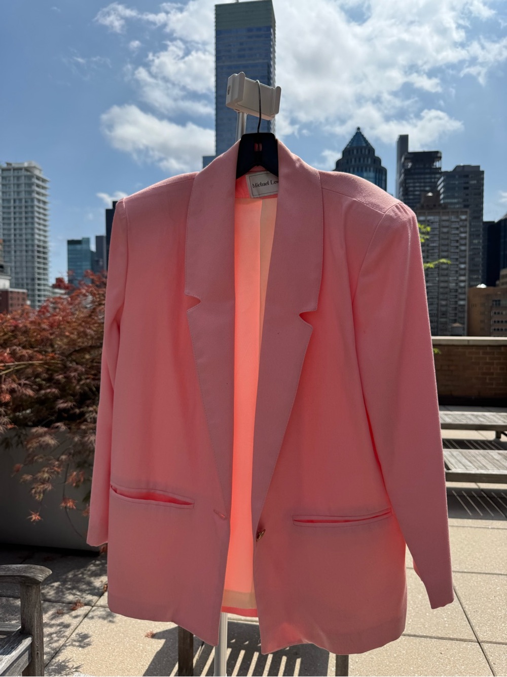 Vintage Michael Lauren Pink Single-Button Women's Blazer